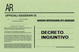 cartolina decreto ingiuntivo